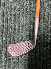 Hickory Golf EXCELLENT Spalding Accurate Mashie Wide Deep Groove Wood Shaft KC71