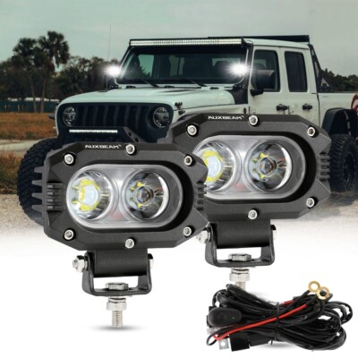 AUXBEAM 4'' LED Work Light Bar Pods Flood Driving OffRoad Fog Lamps Truck SUV UTE