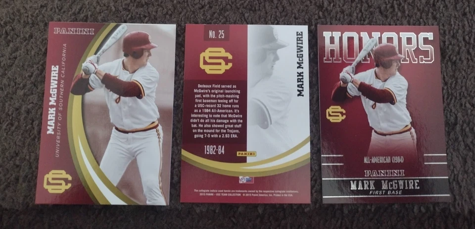 Mark McGwire- 20 2015 Panini Collegiate USC Trojans cards with Honors insert - Image 2 of 2