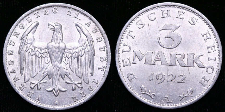 Germany 1922-A Three Mark - Choice BU | eBay