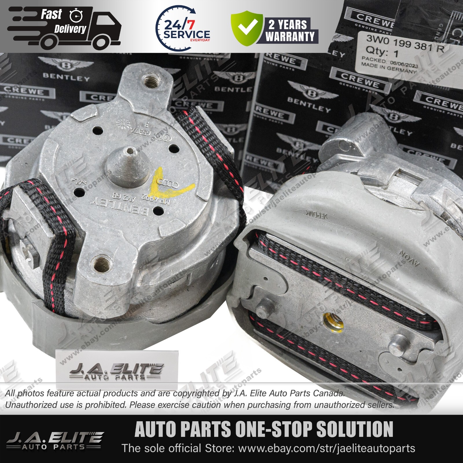 Bentley Engine Mount Kit 2pcs | OE Ref 3W0199381R | Fits Continental GTC ⚡