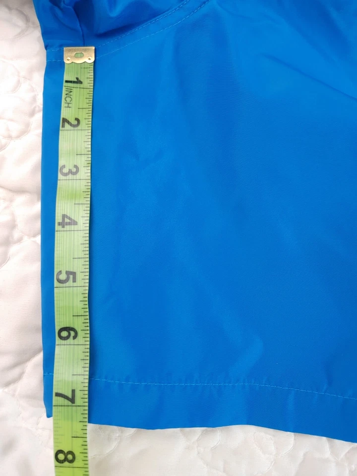 Vintage Nike Nylon Shorts XL Blue Green Lined 80s 90s Retro Rare Rubber Logo - Image 4 of 4