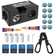 22 pcs Pool Cue Tips Kit 8-in-1 Billiards Tip Shaper Portable Repair Set