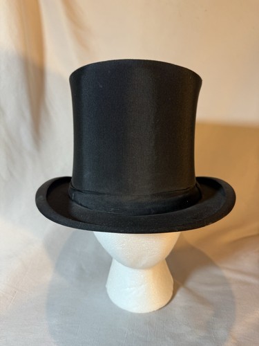 20s John Cavanagh LTD 247 Park Avenue New York Antique Black Top Hat 30s VTG
