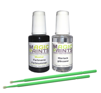 Paint pen set for rims, shade: black shiny + clear paint, 2 x 20ml