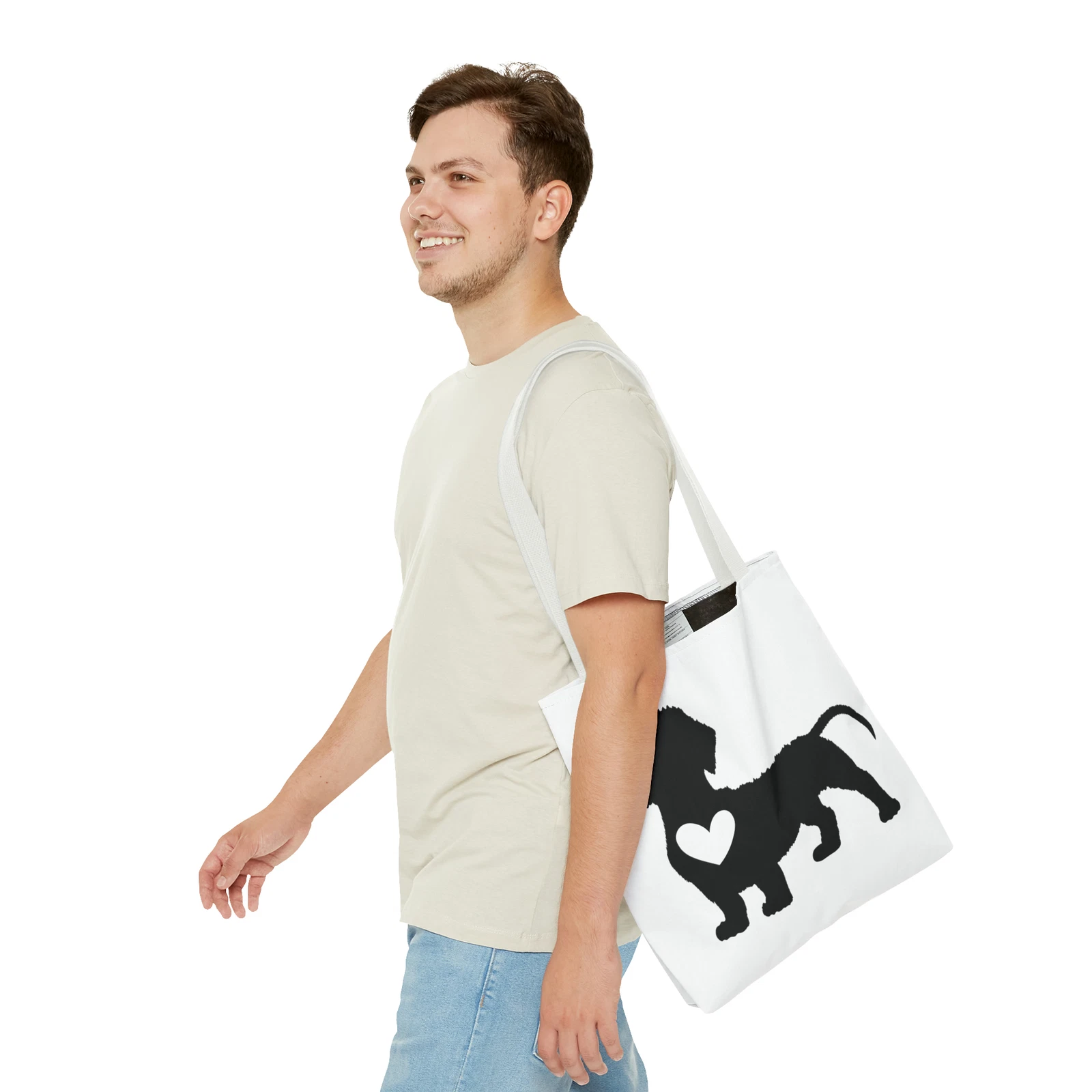 Dachshund Dog with a Heart Tote Bag (AOP)