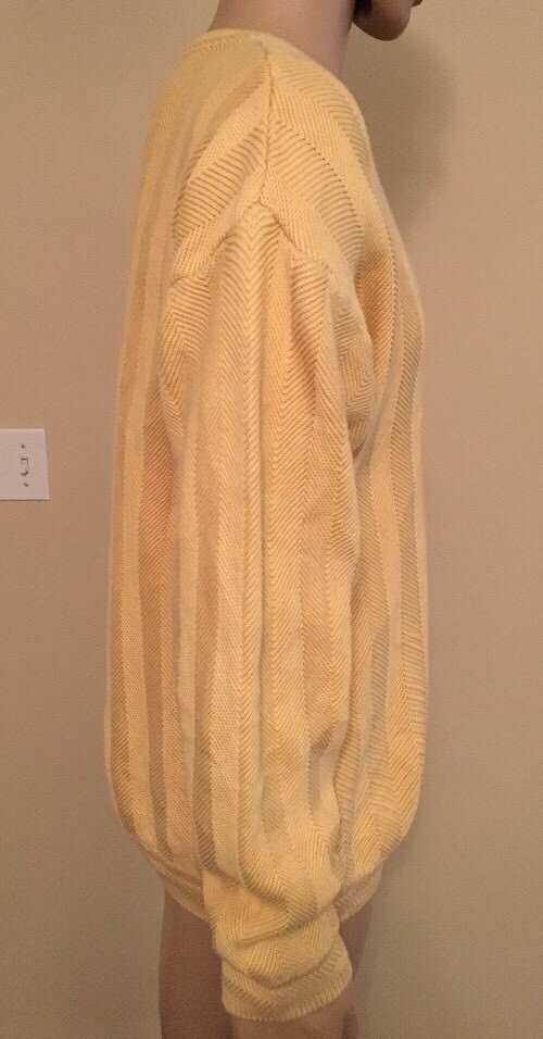 Chaps Ralph Lauren Men's Sweater Large Hand Framed Herringbone Cotton CRL Crest thumbnail 8