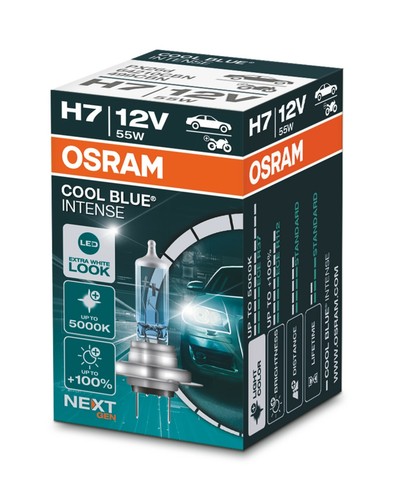 OSRAM H7 12V 55W COOL BLUE INTENSE NEXT GENERATION HALOGENLAMPE GLÜHLAMPE - Bild 2 von 4