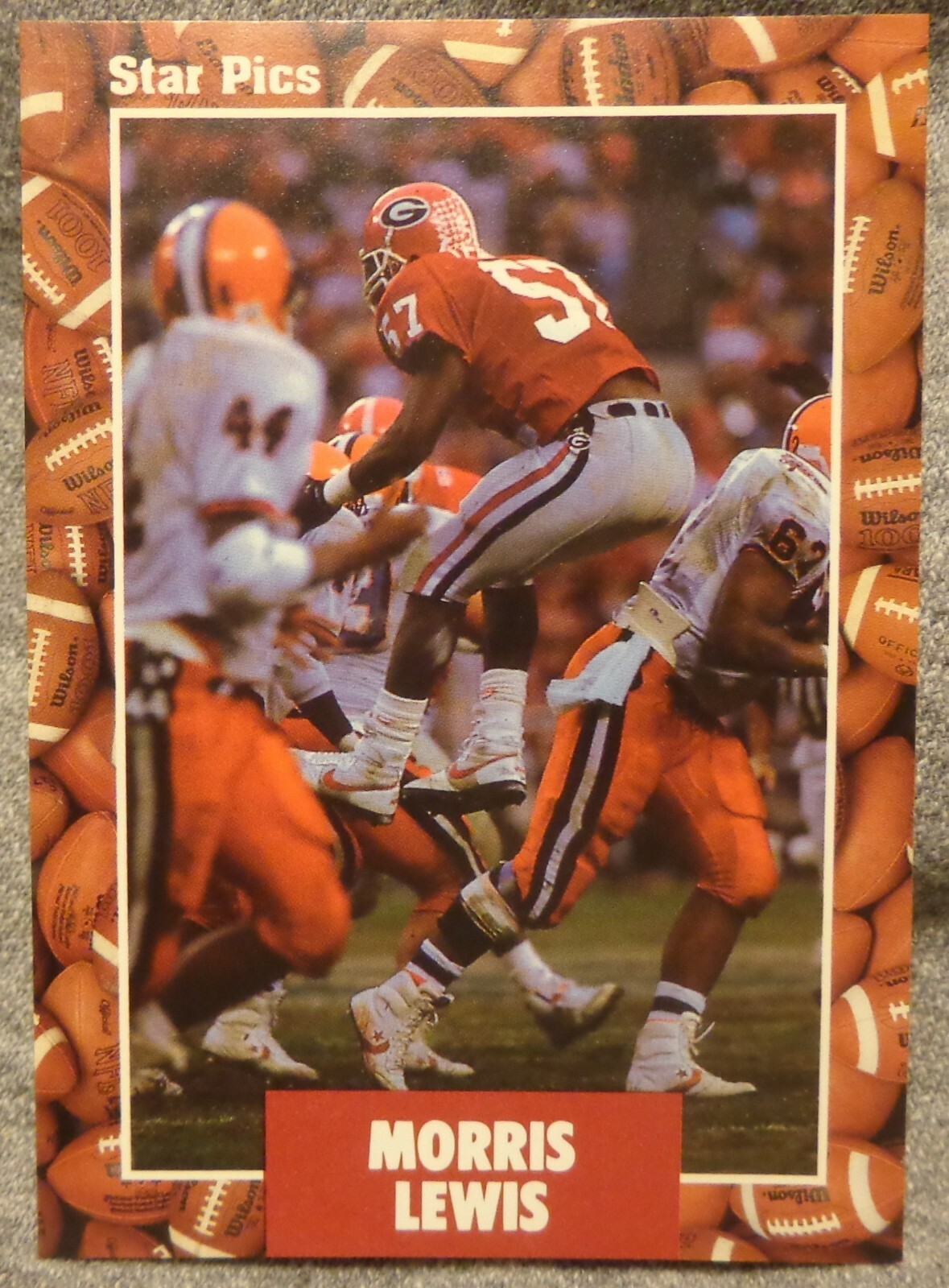 1991 Star Pics Football Card - Morris Lewis - Georgia alumni - NM