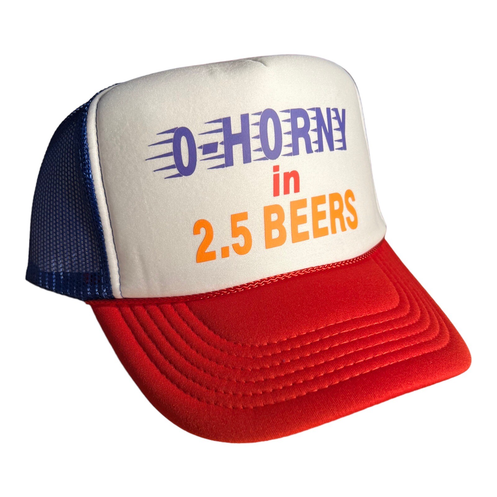 0 - Horny In 2.5 Beers Hat White Trash Party Boating Beach H