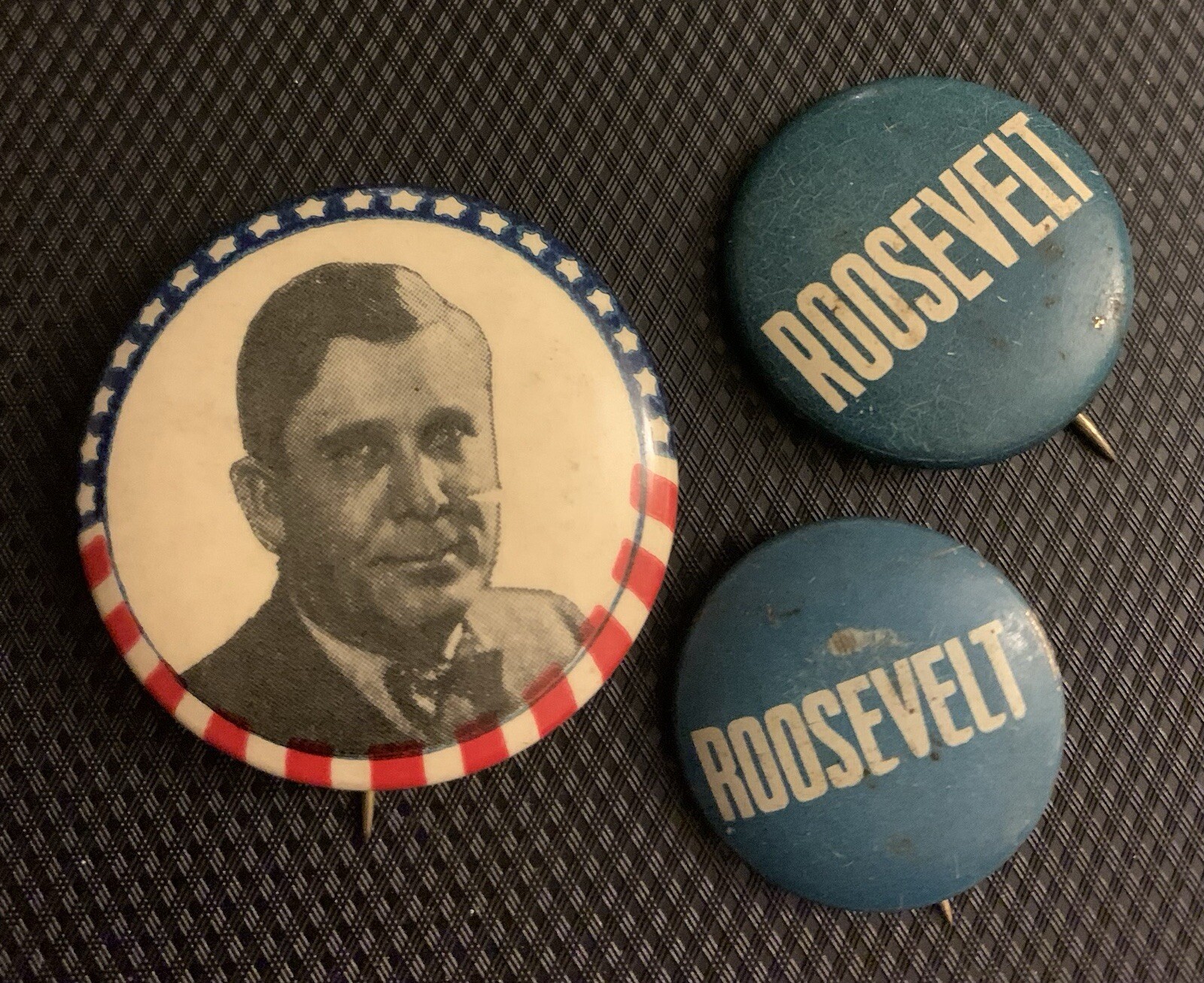 1940’s Official Campaign Button Pin Official Lot of 3 Roosevelt Willkie