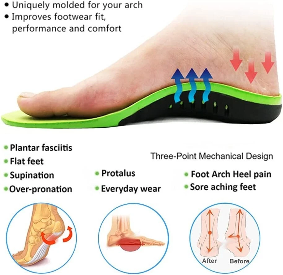 DM High Arch Support Insoles for Men Women Plantar Fasciitis