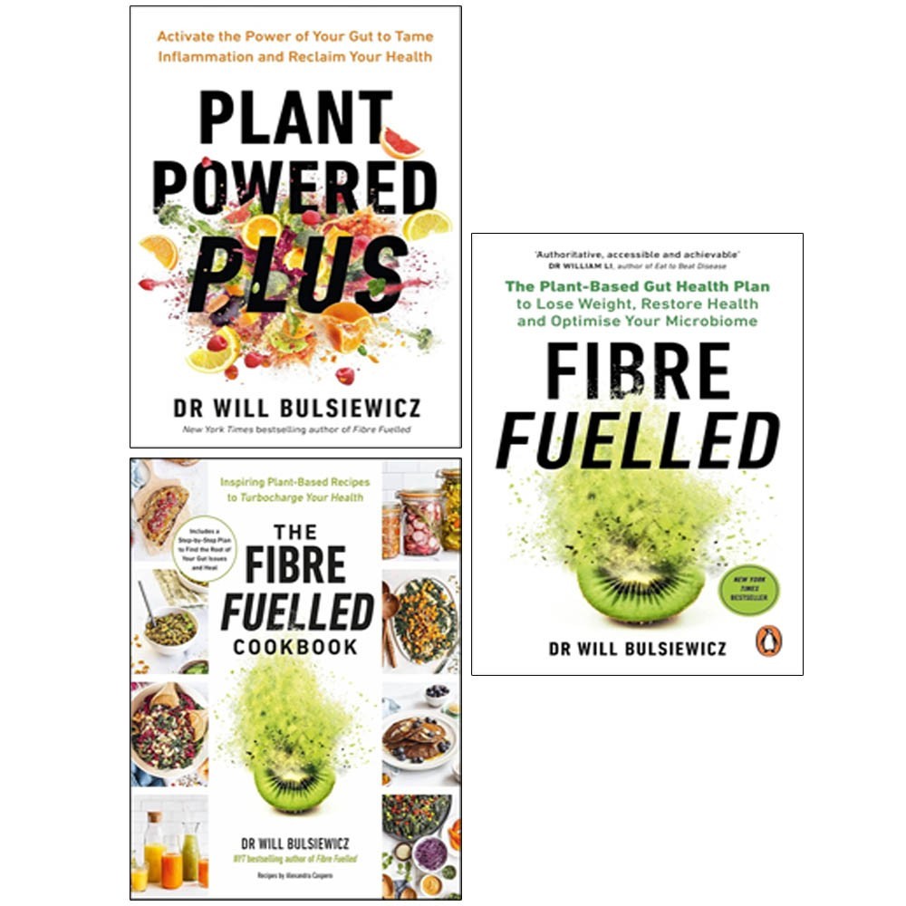Dr Will Bulsiewicz Collection 3 Books Set Plant Powered, Fibre Fuelled Cookbook