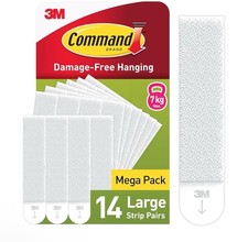 Command Large Picture Hanging Strips 14 Pairs Damage-Free Wall Hooks 1.38 per strip