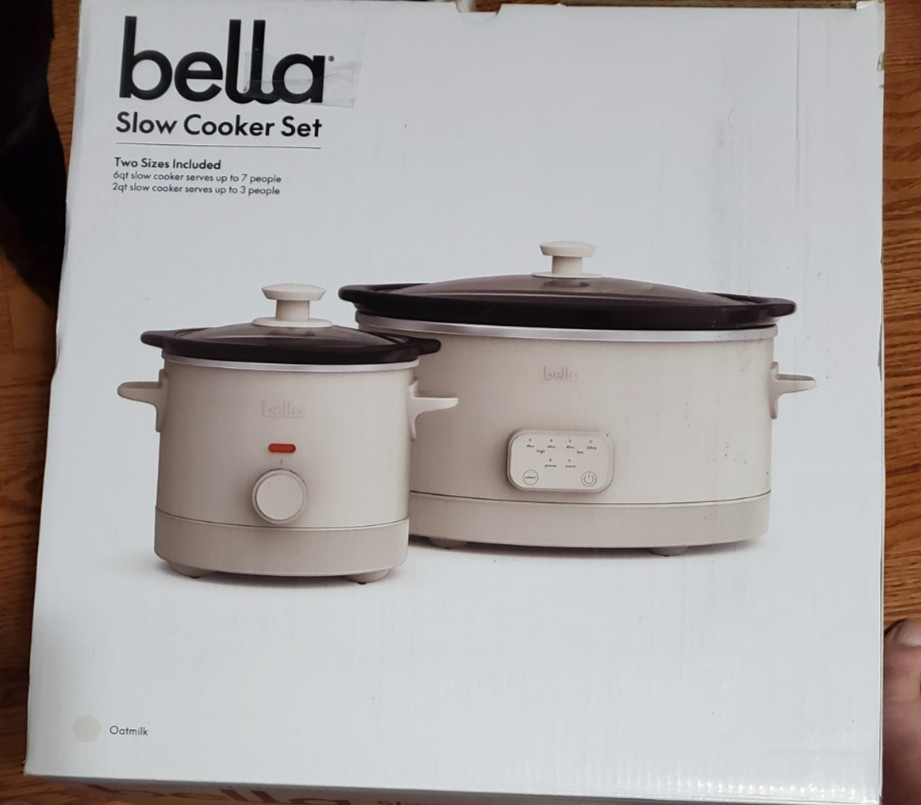 BELLA 6Qt & 2Qt Slow Cooker Set &ndash; Programmable, Nonstick, 