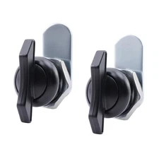 2 Pack Thumb Operated Offset Cam Lock, T Handle, Turn, Cabinet, Drawer, Latch