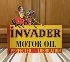 Invader Motor Oil Flange Sign Knight Lubrication Gas Vintage Style Wall Decor 1