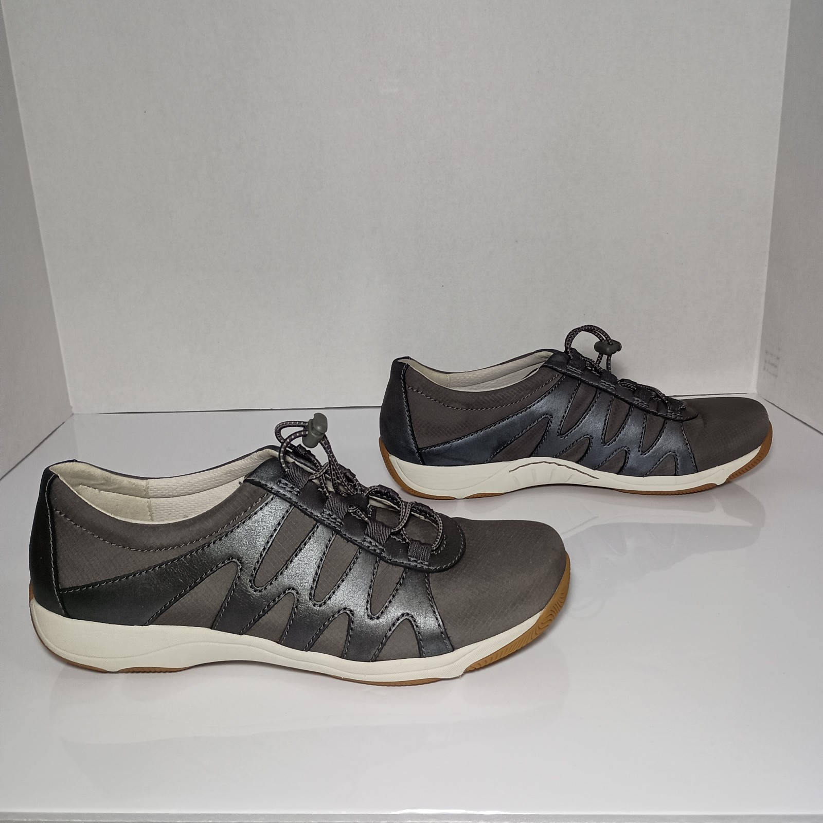 Charcoal Metallic Suede Athletic Shoes