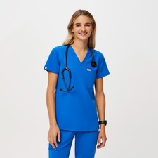 Figs Womens Caterina Scrub Top Royal Blue --Select Size--