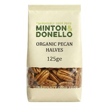 Minton & Donello Organic Pecan Halves 6 x 125g Bulk Raw Nut Halves