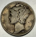 1931 S Mercury Dime circulated 90% Silver Fine 10c US Coin Better Date - 4340