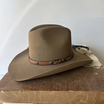 VINTAGE RESISTOL CANYON AMBUSH COWBOY HAT H44R3 LONG OVAL SIZE 7