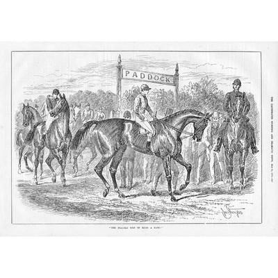 PFERDERENNEN Das zerbrechliche Netz mancher Schicksale - Antikdruck 1883