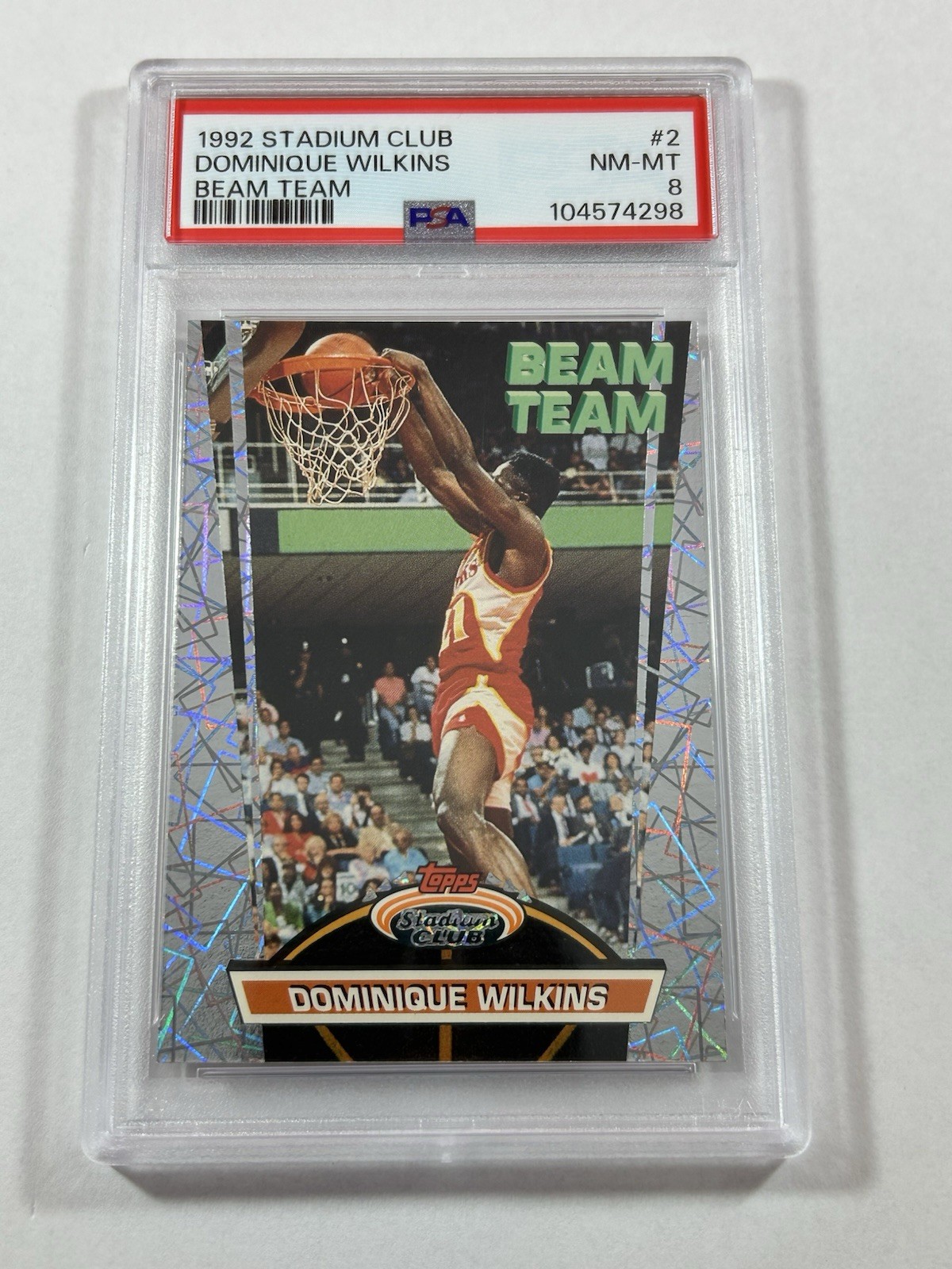 1992 Topps Stadium Club Dominique Wilkins Beam Team #2 PSA 8 HOF HAWKS