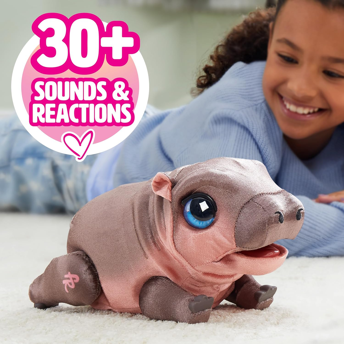 Furreal Sally the Silly Hippo, 9 Inch Interactive Plush, Kids Toys
