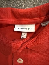   LACOSTE  BOYS RED SWEATER SIZE 4 SHORT SLEEVE