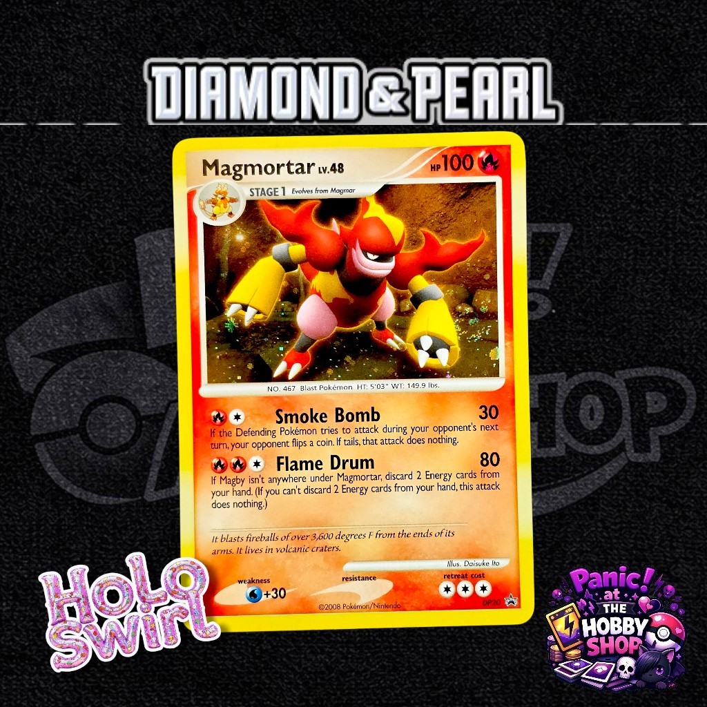 Magmortar DP20 Diamond and Pearl Promo Holo Swirl Pokemon TCG NM