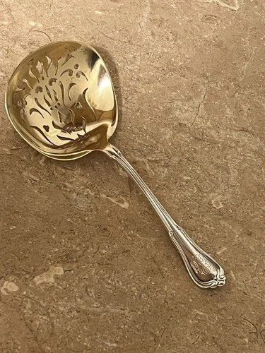 Gorham Norfolk Sterling Silver Bon Bon Spoon Gold Wash c1904 (approx. 27 grams)