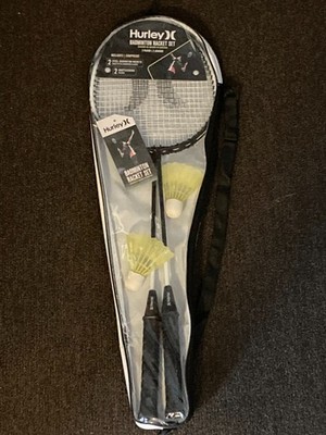 Hurley Badminton Racket Set (Includes 2 Rackets 2 Shuttlecocks with Zipper Bag)