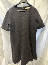 LOFT Ann Taylor Black Quilted Peplum Dress Women's Petite LP Short Sleeve O0