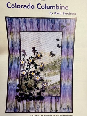 COLORADO COLUMBINE quilt  pattern from magazine, Applique, 29x39''