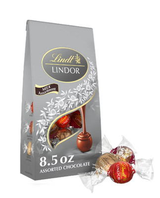 Lindt Lindor Milk Assorted Chocolate Candy Truffles, 8.5 oz, Bag