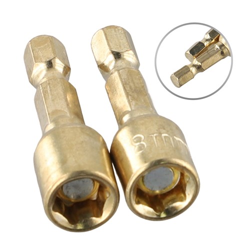2pcs 8mm Magnetic Nut Screwdriver Replacement Part Drill Shank Driver Adapter - Picture 5 of 12