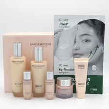 OHUI Miracle Moisture Pink Barrier 3pcs Special Set 7 Items Smooth K-Beauty