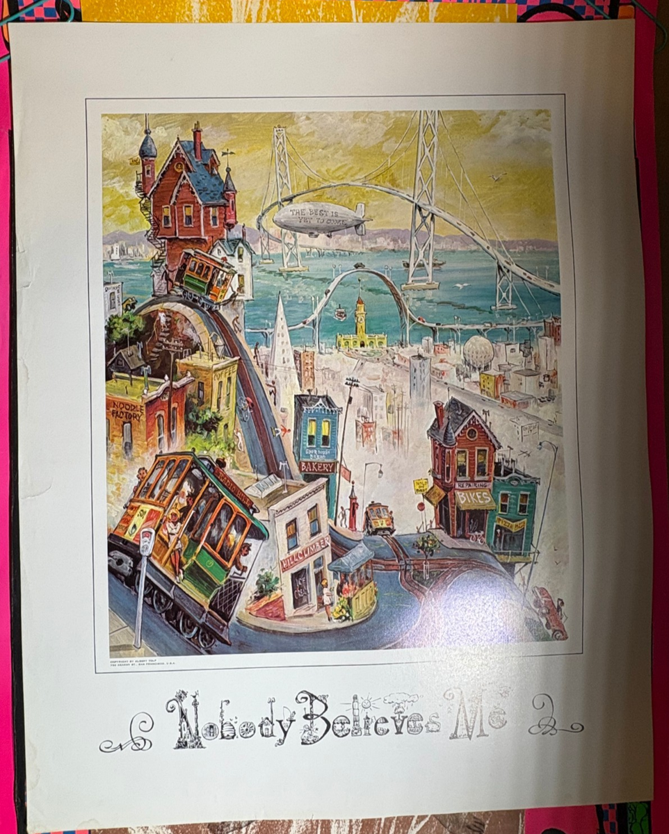 ネイタルデザイン ポスター　 I WANTTOBELIEVE POSTER NOBODY BELIEVES ME VINTAGE 1970's HEADSHOP BLACKLIGHT POSTER By