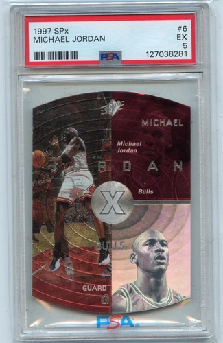 1997-98 UPPER DECK SPx #6 MICHAEL JORDAN, CHICAGO BULLS, HOF - PSA 5 EX (281)