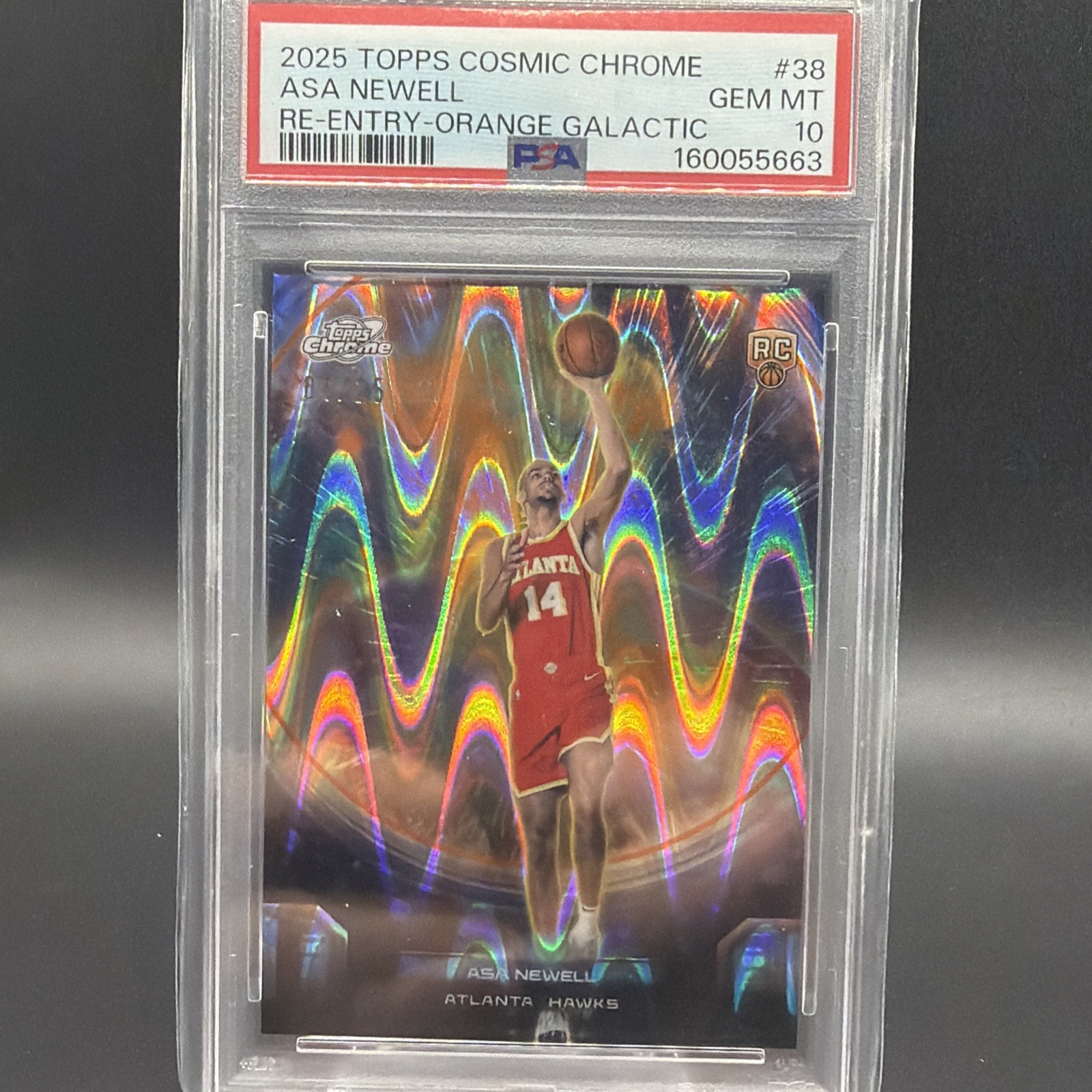 2025-26 Topps Cosmic Chrome - Asa Newell Re-Entry Orange Galactic /25 PSA 10!