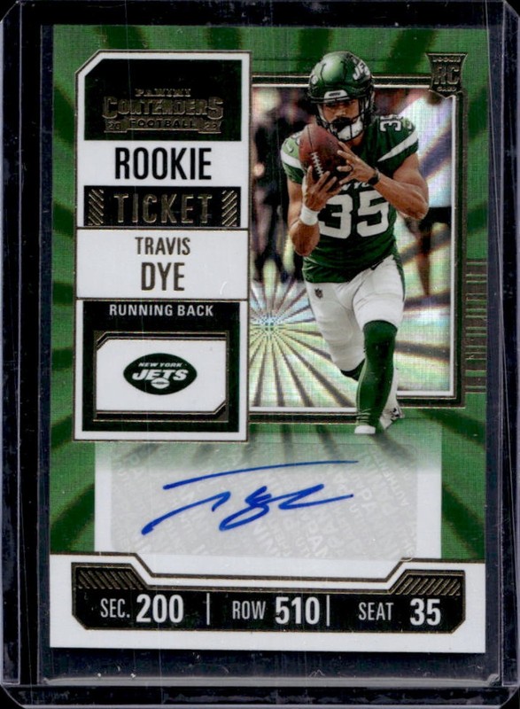 2023 Panini Contenders Travis Dye RC Opening Kickoff Ticket Auto Rookie #262