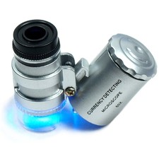 1 60XMagnifying Loupe Jewelry Jewelers Pocket Magnifier Loop Eye Coins Led Light