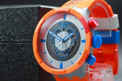 【MINT/N Batt,Box】SWATCH  SB04Z401 NASA SPACE COLLECTION Orange Men's Watch JAPAN