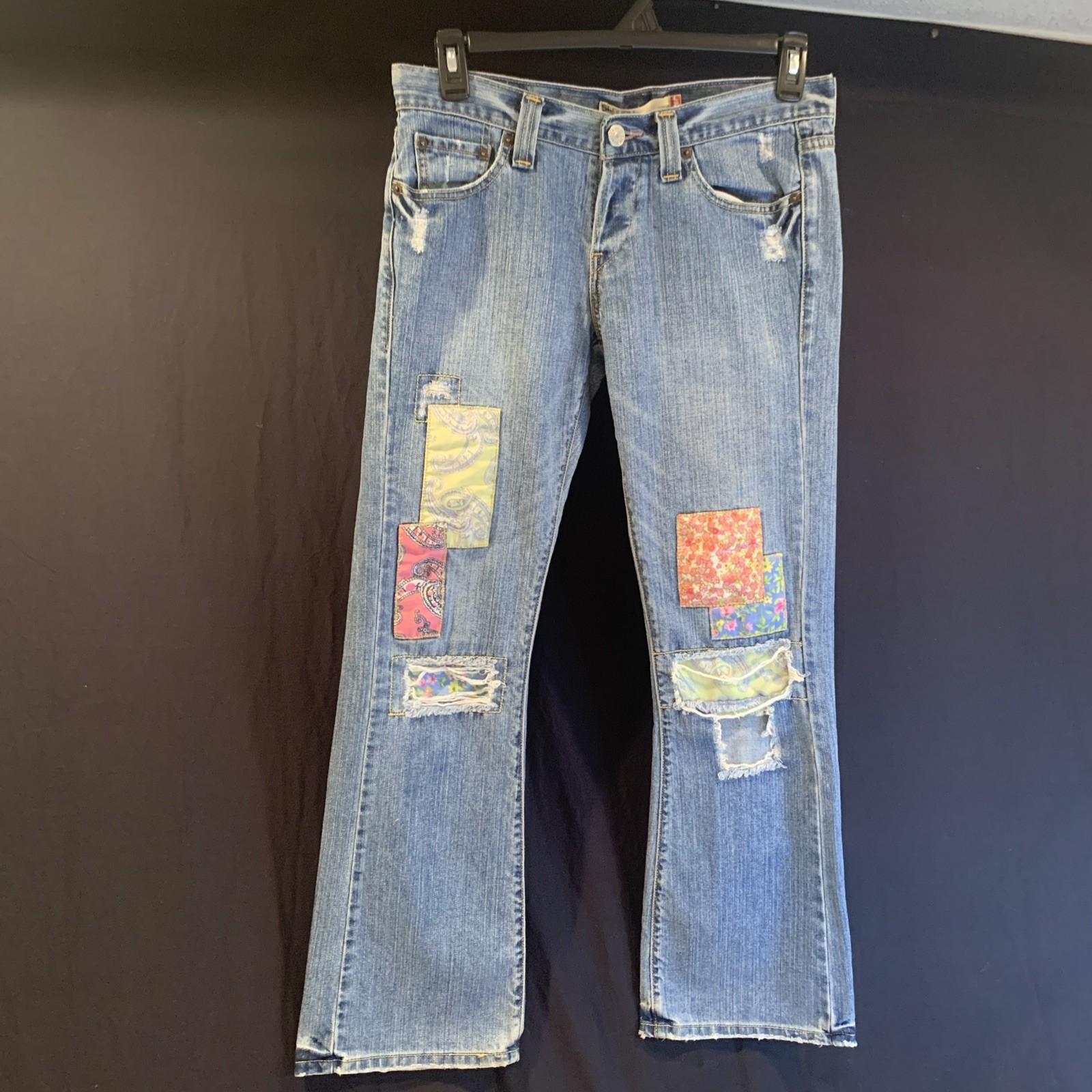 Levi S 513 Slouch BootCut Patchwork Mid Wash  Jea… - image 1