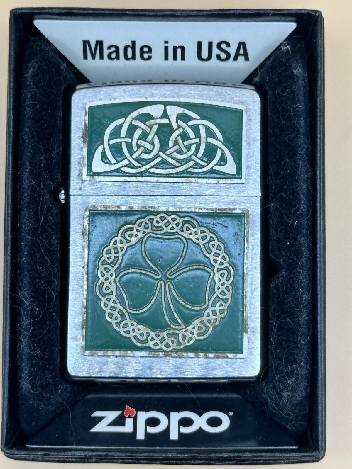 Vintage 2013 Irish Claddagh Celtic Knot Zippo Lighter
