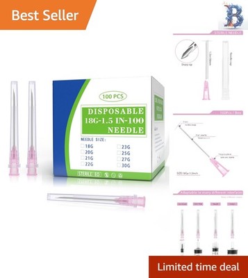 Versatile 18 Ga 1.5 Inch Disposable Needles - Perfect for Industrial & Craft Use