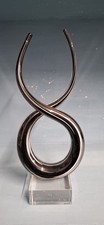 Murano style Knot Blown Glass Art Sculpture /H-23.5cm Black stripe