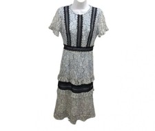 PRETTY LITTLE THING FLORAL LACE MIDI DRESS • Sz 10