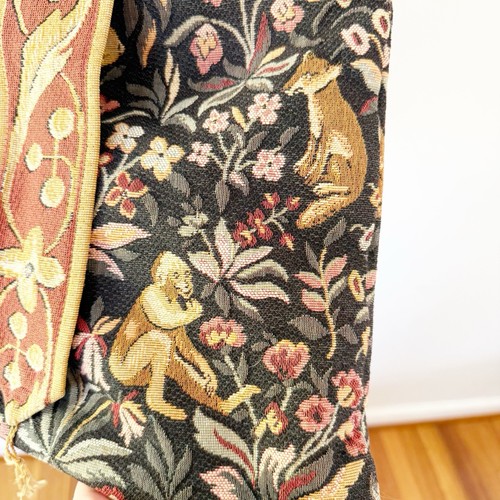 Vintage Tapestry Novelty Animal Print Floral Crossover Purse Bag Boho Festival - Picture 5 of 9